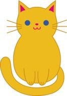 Cute Cartoon yellow Cat Clipart