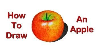 clipart of inscription "how to draw an apple" and the apple