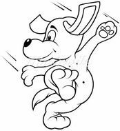 Black And White Cartoon Dog N16