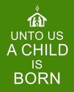 Clipart of Christmas Unto USA Child Is Born