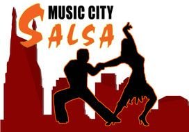 Dancing Salsa Music Logos drawing