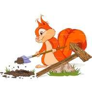 Digging Squirrel drawing