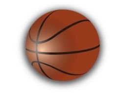 Small Basketball at dark background, drawing
