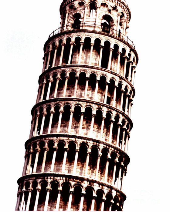 leaning tower on transparent background