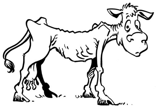 cartoon slim cow