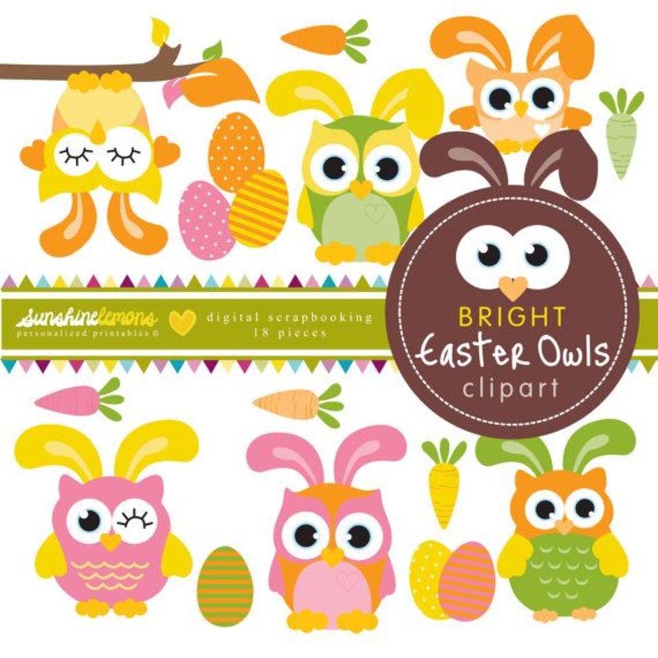 Easter Owl Clip Art N2