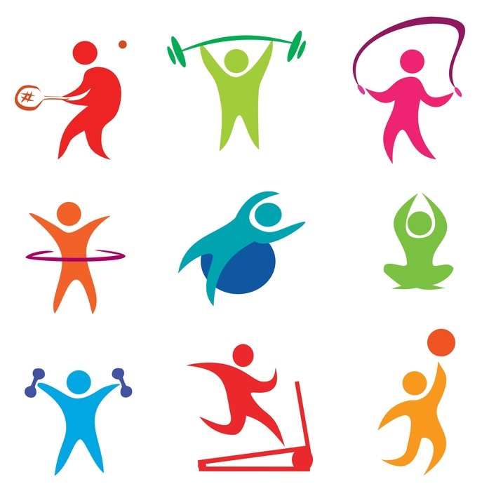 multicolored silhouettes of olympic sports