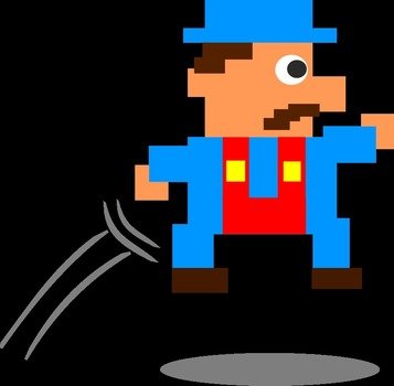 Jumping Pixel Guy By Qubodup Just A Person With Shadow And