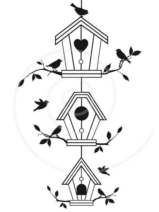 Cute Tree With Birds Clip Art