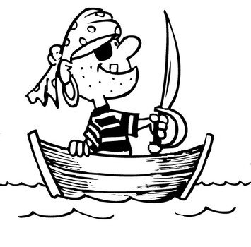 Row Boat Coloring Pages Pirates