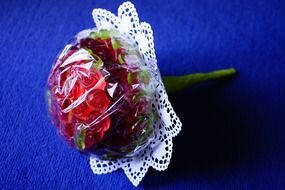 romantic bouquet of red candies