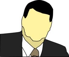 faceless male person in tie and suit