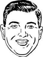 man smiling drawing