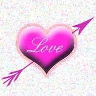 pink love heart with arrow