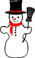snowman white black hat