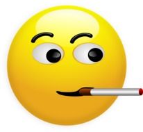 emoticon smiley with cigarette