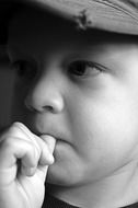 portrait of a worried boy