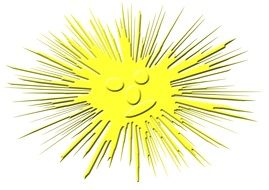 Yellow sleeping sun drawing
