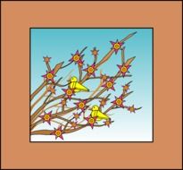 picture of sitting birds on a tree