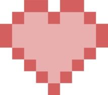 pink heart of pixels