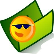 smiley and green folder