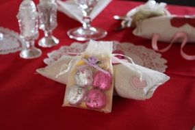 valentine chocolates in gift bags