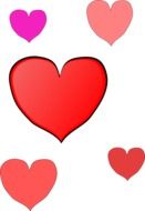 beautiful hearts drawing