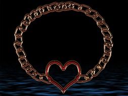 digital art, heart form on chain