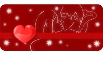 drawing of a kissing couple in love