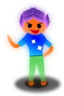 drawn boy with a gesture of protest