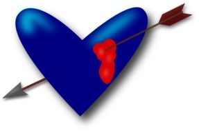 blue heart love valentine drawing