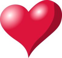 red heart with highlights on a white background