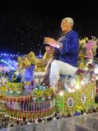 happy old man with guitar, carnival decoration