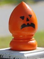 angry pumpkin wooden head