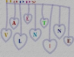 drawing of valentine letters in hearts