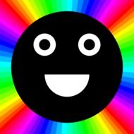 Picture of smiley against the rainbow