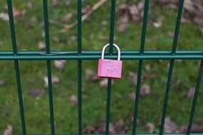 pink padlock fence