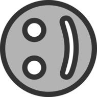 grey smiley, happy face as a drawing