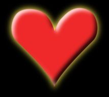 clipart of the red heart in a dark