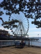 Picture of ferris wheel in Seattle