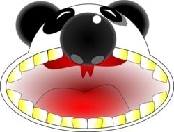panda with open mouth