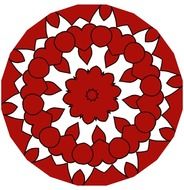 mandala with red hearts