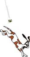 graphic image of a scared running dog