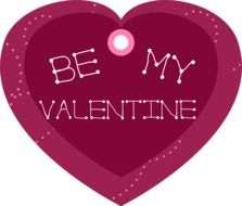 burgundy heart and the inscription be my valentine