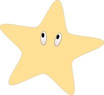 funny smiley yellow star with eyes