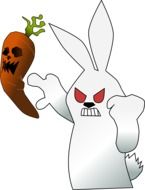 angry bunny and carrot drawing