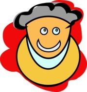 man person smiling drawing