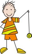 boy playing yo-yo drawing