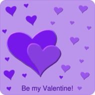 purple hearts together, br my valentine