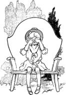 graphic image of a crying girl on a bench